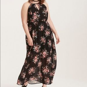 Torrid Floral Chiffon Maxi Dress NWT